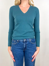 V-Neck Sweater 1/1 in Teal Twilight - The Shoe Hive