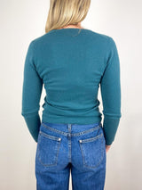 V-Neck Sweater 1/1 in Teal Twilight - The Shoe Hive