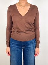 V - Sweater Fine Gauge in Gingerbread Man - The Shoe Hive