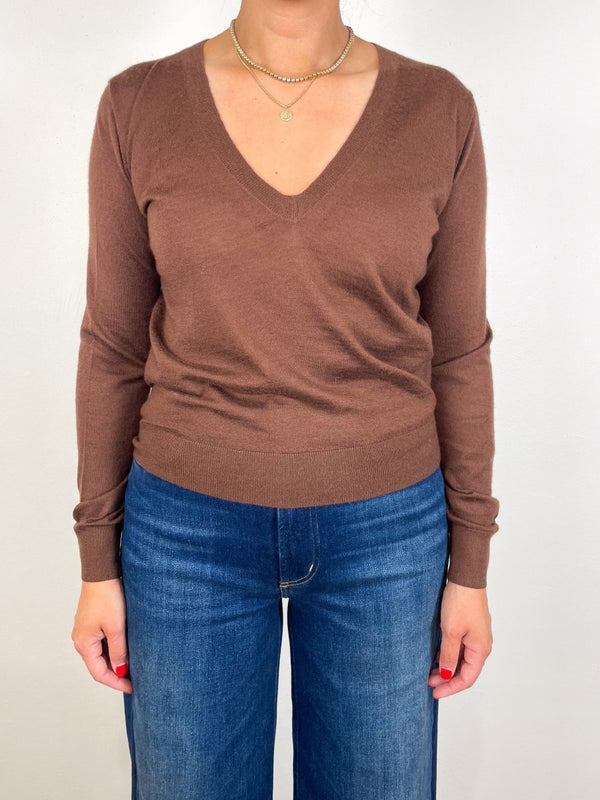 V - Sweater Fine Gauge in Gingerbread Man - The Shoe Hive
