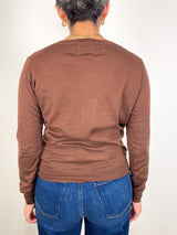 V - Sweater Fine Gauge in Gingerbread Man - The Shoe Hive