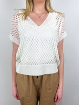 V Sweater in Fleur De Sel - The Shoe Hive