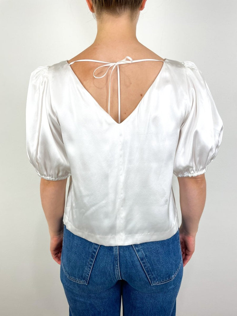 V Top in Ivory Silk - The Shoe Hive