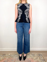 Vanna Jacquard Tank in Noir - The Shoe Hive