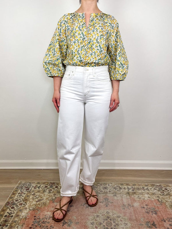 Victoria Blouse in Gold Multi Viger's Vine Liberty Fabric - The Shoe Hive
