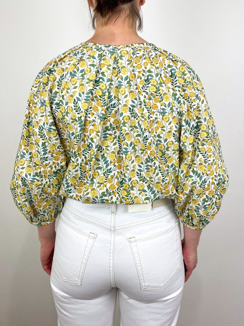 Victoria Blouse in Gold Multi Viger's Vine Liberty Fabric - The Shoe Hive