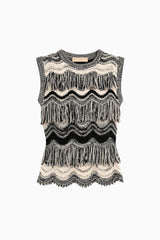 Vida SL Knit Top in Noir/Gardenia - The Shoe Hive