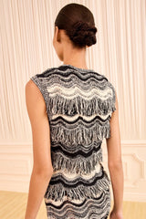 Vida SL Knit Top in Noir/Gardenia - The Shoe Hive