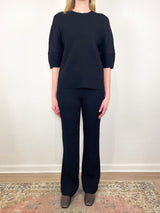 Viscose Plisse Corbit Pant in Black - The Shoe Hive