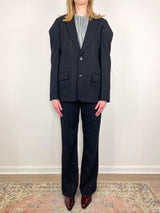 Viscose Suiting Isaac Pant in Black Multi - The Shoe Hive