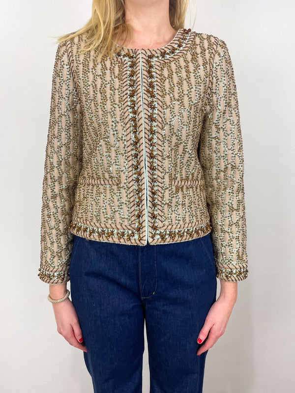 Viviana Embroidery Jacket in Gold - The Shoe Hive