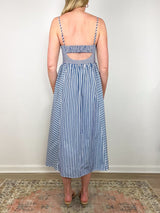 Vivien Dress in Optic White/French Blue - The Shoe Hive