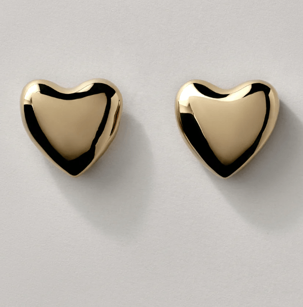 Voluptuous Heart Earrings in Gold - The Shoe Hive
