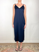 Walker V-Neck Dress in Navy - The Shoe Hive