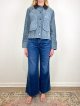 Walters Cropped Barn Jacket in Blue Steel - The Shoe Hive