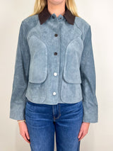 Walters Cropped Barn Jacket in Blue Steel - The Shoe Hive