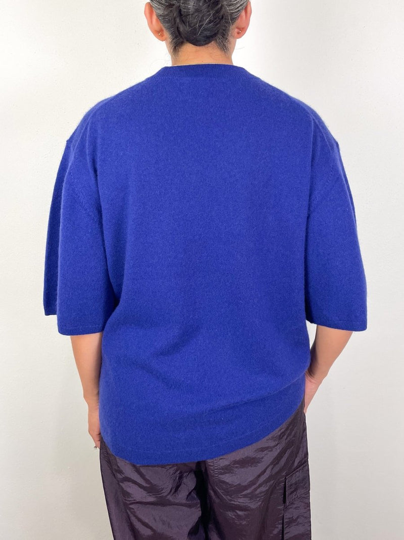 Washable Cashmere Oversized Easy T in Ink Blue - The Shoe Hive