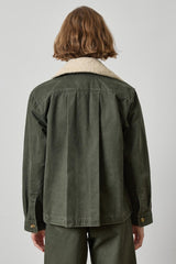 Washed Twill Pleat Back Jacket in Juniper - The Shoe Hive