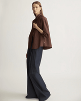Watts Striped Side Button Shirt in Oxblood Stripe - The Shoe Hive