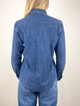 Western Shirt in 3 Year Indigo Lightweight Denim - The Shoe Hive