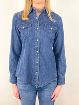 Western Shirt in 3 Year Indigo Lightweight Denim - The Shoe Hive