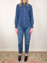Western Shirt in 3 Year Indigo Lightweight Denim - The Shoe Hive