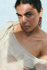 What a Tangled Web We Weave Earrings in Red Agate - The Shoe Hive