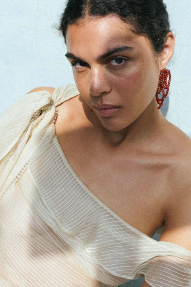 What a Tangled Web We Weave Earrings in Red Agate - The Shoe Hive