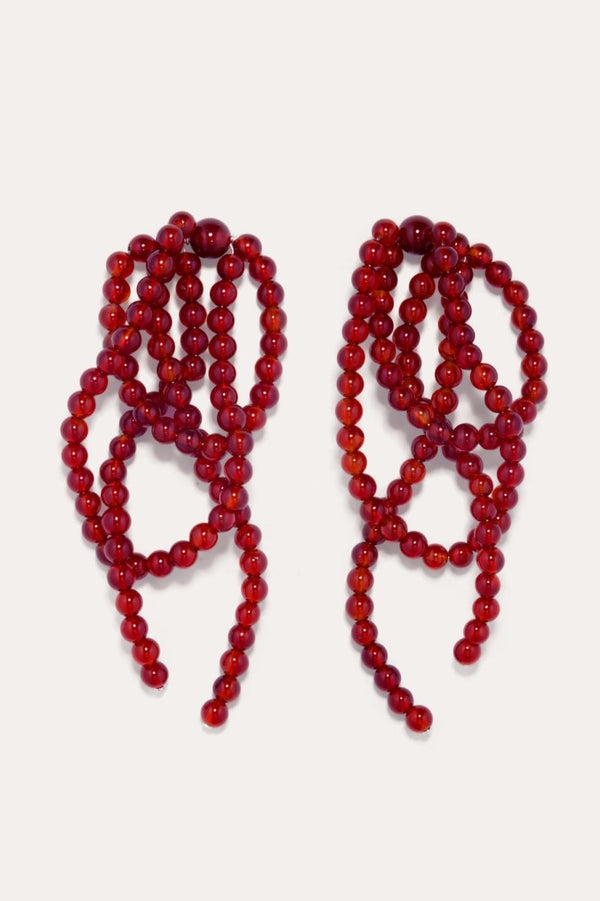 What a Tangled Web We Weave Earrings in Red Agate - The Shoe Hive