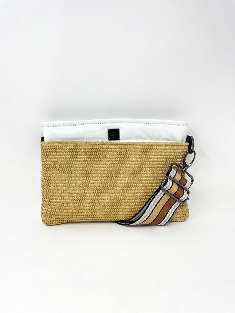 Yacht Bum Bag 2.0 in Dune Raffia and White - The Shoe Hive