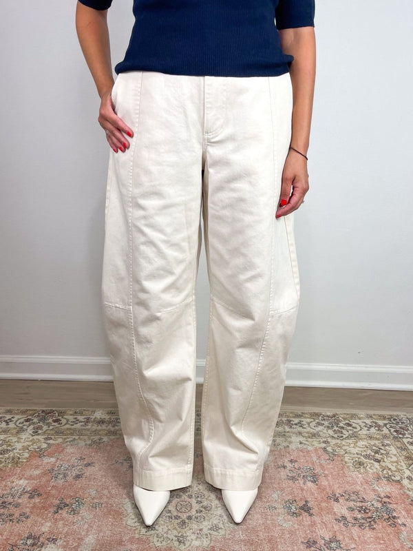 Yasmin Pant in Cream - The Shoe Hive