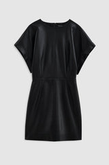 Zelie Dress in Black Recycled Leather - The Shoe Hive