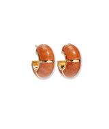 Zellige Hoops in Peach Adventurine - The Shoe Hive