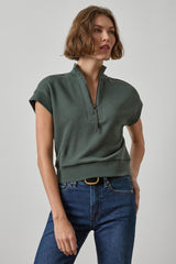 Zip Mock Neck in Mineral - The Shoe Hive