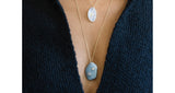 Angelite & Diamond 14k Pendant Necklace by Lizzie Fortunato - The Shoe Hive