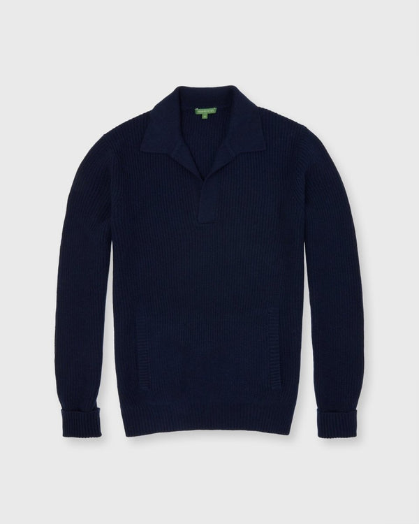 Baja Sweater in Navy Cotton/Wool Blend - The Shoe Hive