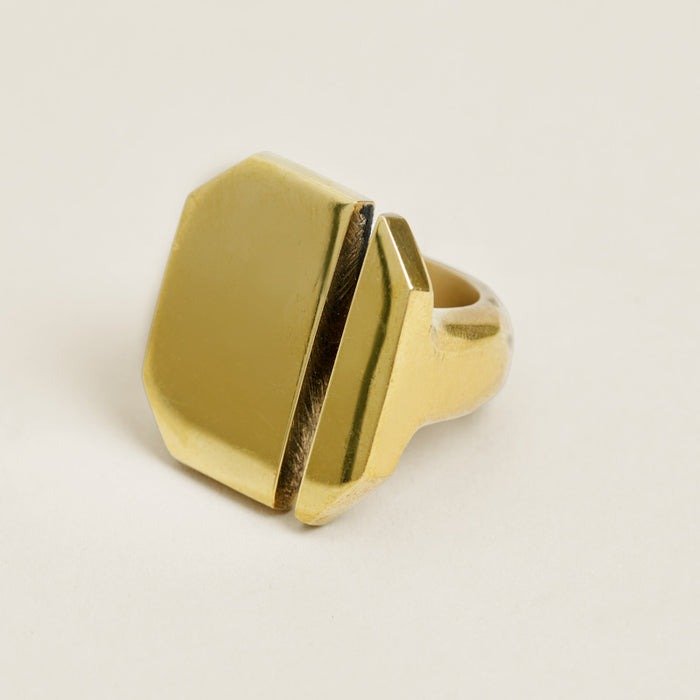 Big Square Ring in Gold - The Shoe Hive