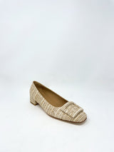 Buckle Shoe in Raffia Textured Tweed - The Shoe Hive