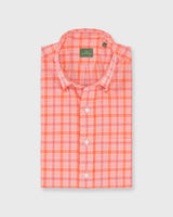 Button Down Collar Sport Shirt in Coral/Peach/Lavender Plaid Poplin by Sid Mashburn - The Shoe Hive