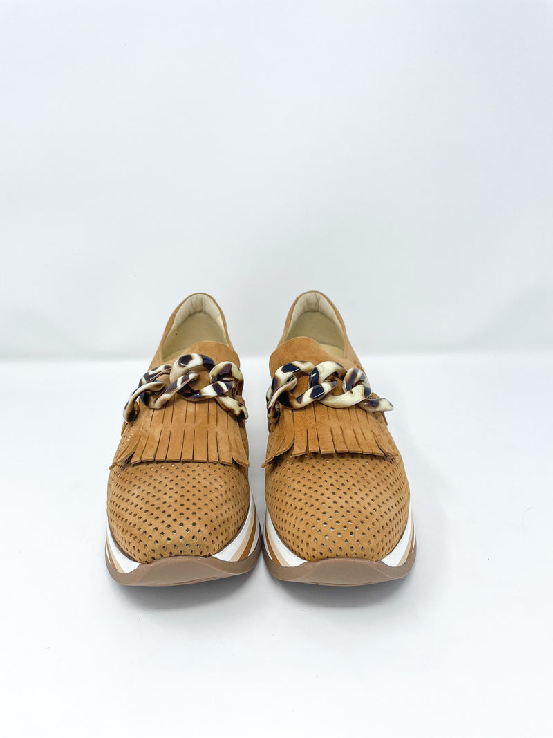 Cloe Wedge Sneakers in Tan by Softwaves