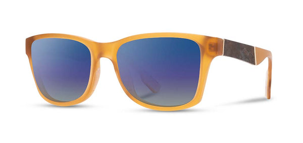 Canby ACTV in Matte Apricot/Elm Burl-Blue Flash Polarized by Shwood - The Shoe Hive