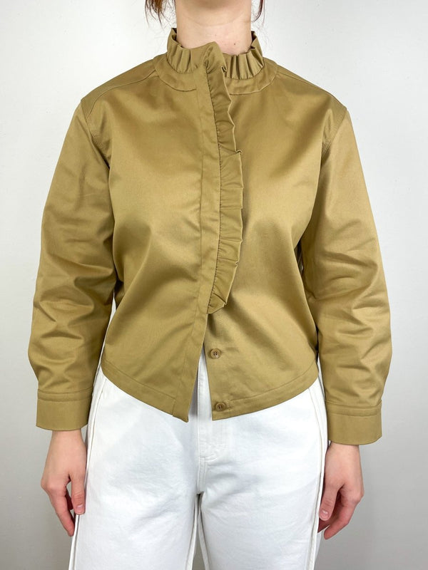 Chino Holly Bracelet Sleeve Shirt in Tan - The Shoe Hive
