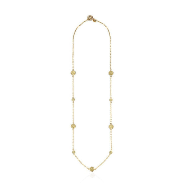 Classic Multi-Disc Station Necklace 36" in Gold - The Shoe Hive