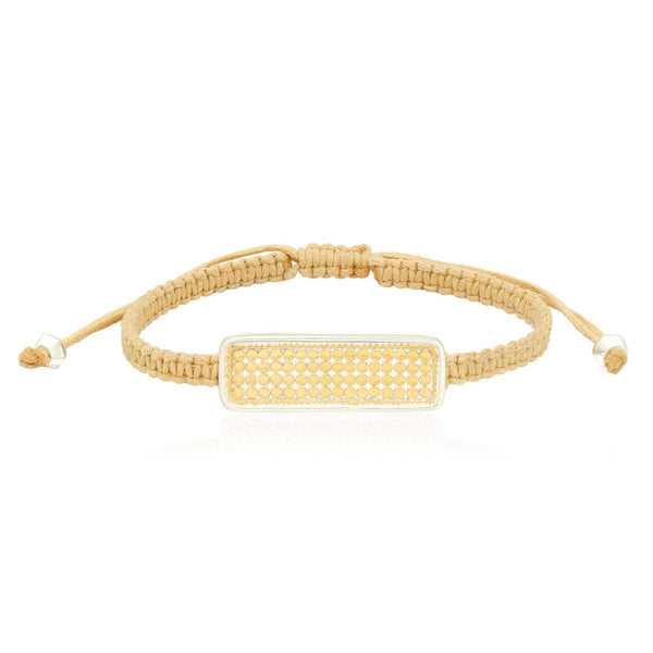 Classic Rectangular Woven Bracelet in Gold and Silver 6-9" - The Shoe Hive