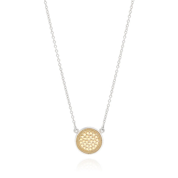 Classic Reversible Disc Necklace 16-18" in Gold/Silver - The Shoe Hive