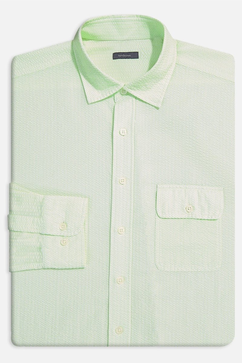 Collin Polka Dot Sportshirt in Lime - The Shoe Hive