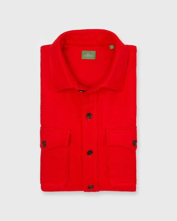 CPO Shirt Jacket in Scarlet Wool Melton - The Shoe Hive