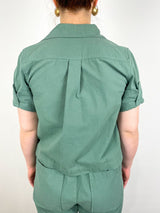 Cuff Sleeve Shirt Jacket in Seagrass - The Shoe Hive