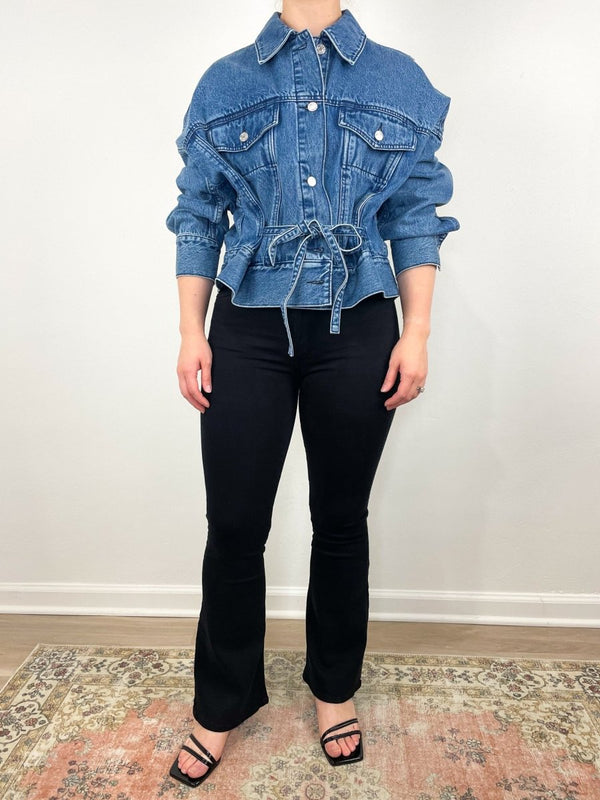 Denim Boxy Jacket in Blue - The Shoe Hive