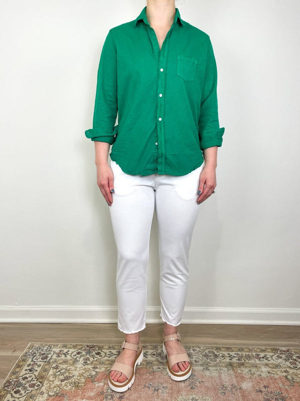 Eileen Relaxed Button Up Shirt in Clover - The Shoe Hive